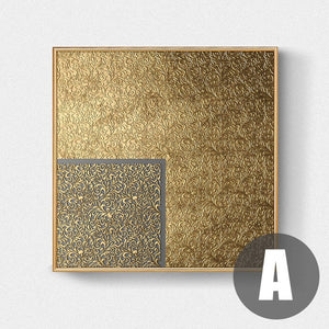 Abstract Rustic Gold Modern Square Texture Canvas