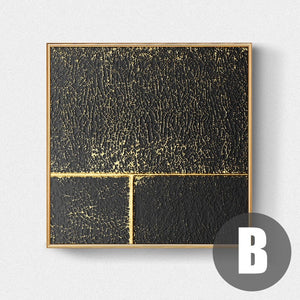 Abstract Rustic Gold Modern Square Texture Canvas