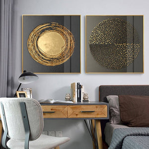 Abstract Rustic Gold Modern Square Texture Canvas