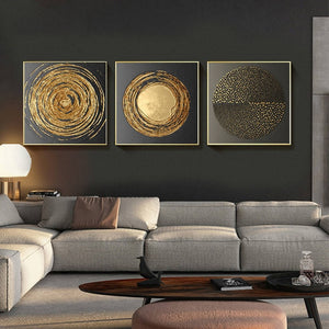 Abstract Rustic Gold Modern Square Texture Canvas