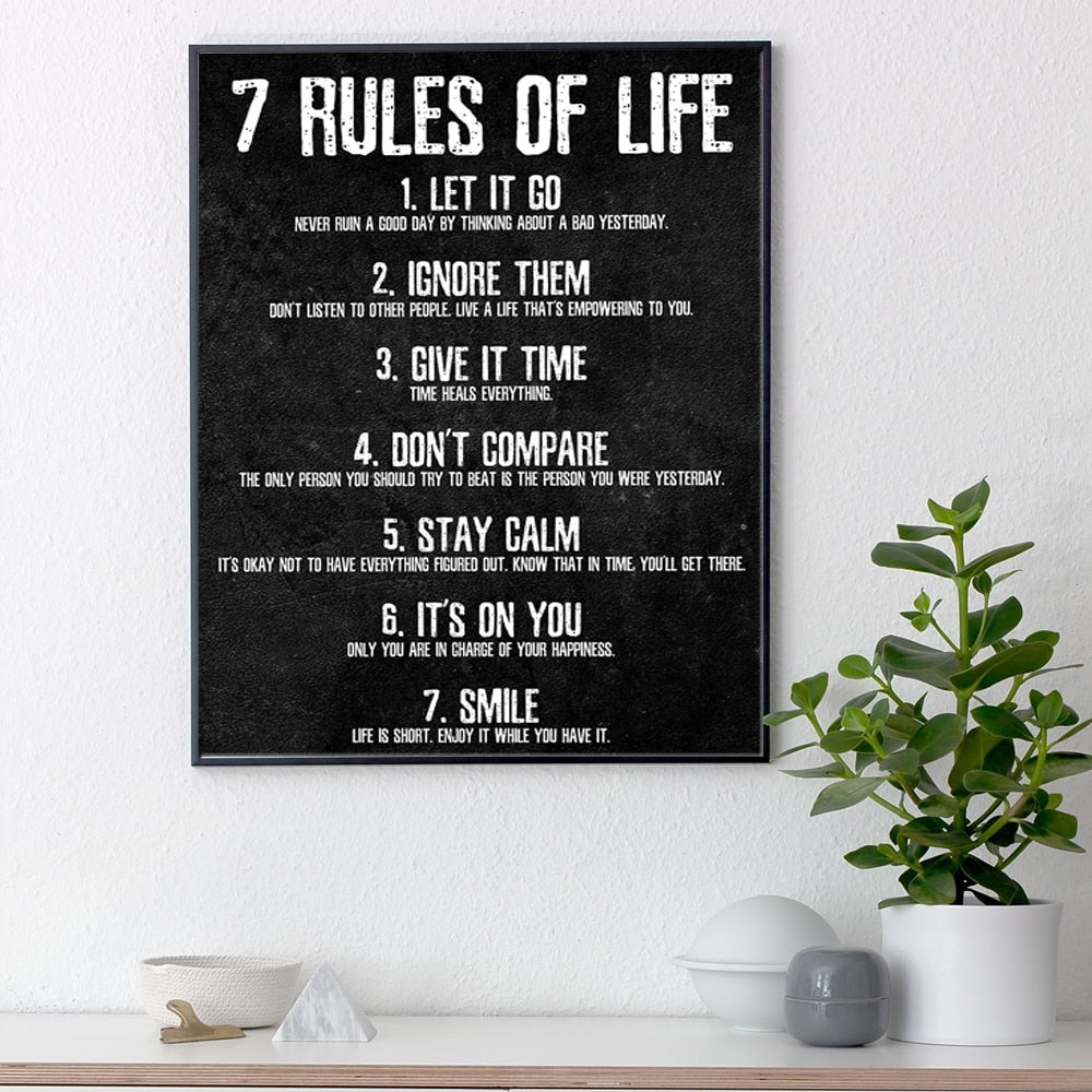 7 Rules of Life  Motivational Canvas