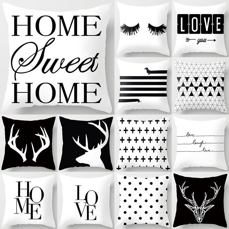 Black & White Geometric Cushion Covers