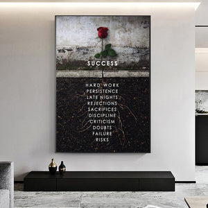 Success Quote Motivational Nordic Wall Art