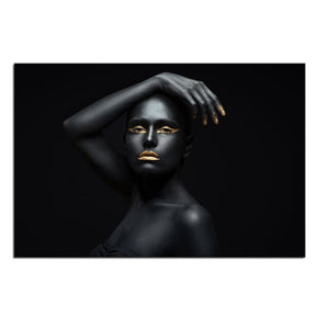 Black Gold Nude - African Art Canvas