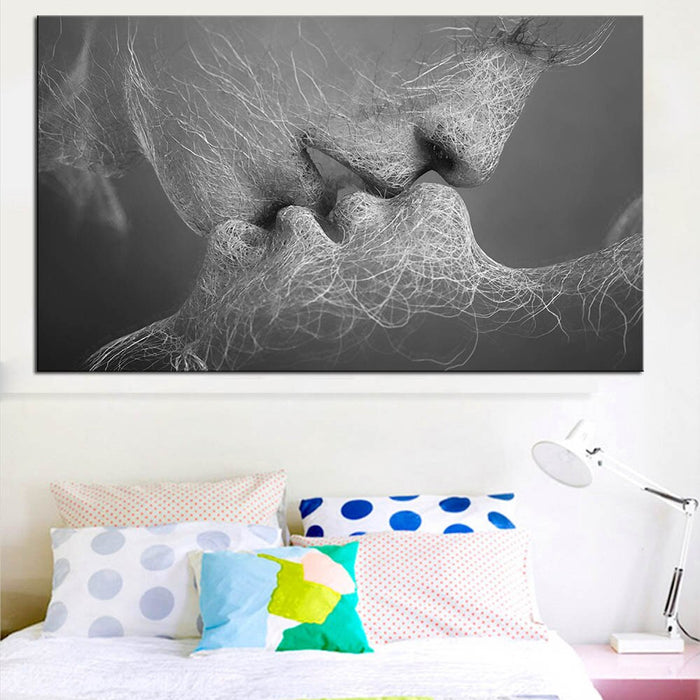 Abstract Kissing Canvas