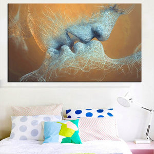 Abstract Kissing Canvas