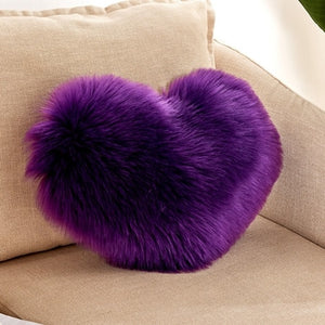 Heart Shaped Faux Fur Decorative Cushions