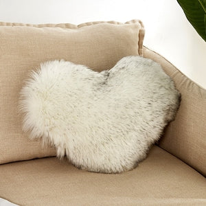 Heart Shaped Faux Fur Decorative Cushions