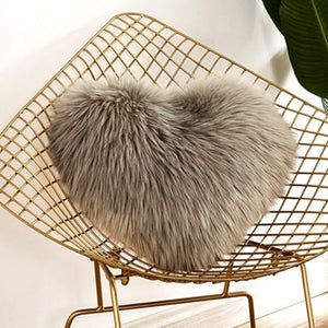 Heart Shaped Faux Fur Decorative Cushions