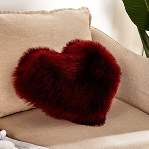 Heart Shaped Faux Fur Decorative Cushions