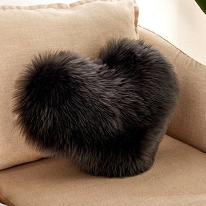 Heart Shaped Faux Fur Decorative Cushions